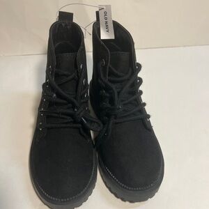 Old Navy Girls Charcoal Lace-Up Ankle Boots NWT